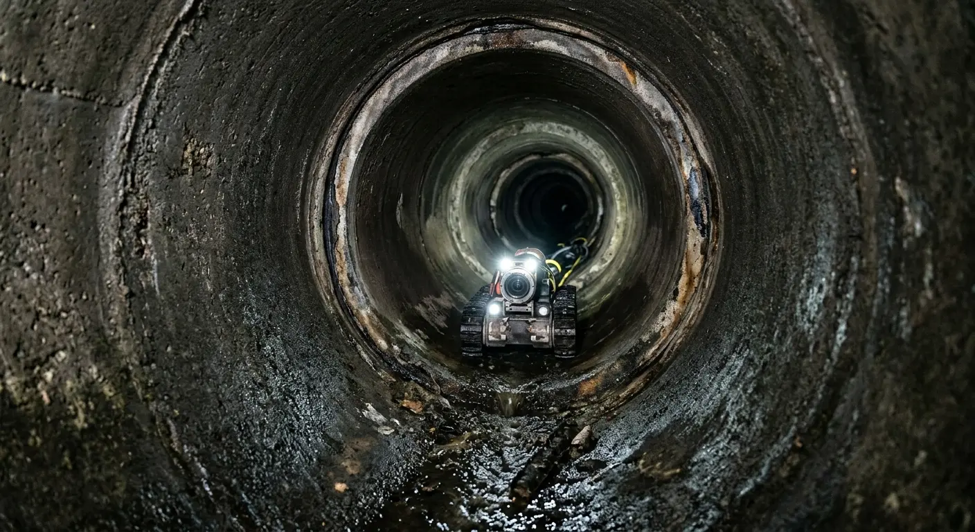 Robotic sewer camera inspecting pipe interior for Drain Snake Service in Spring Hill